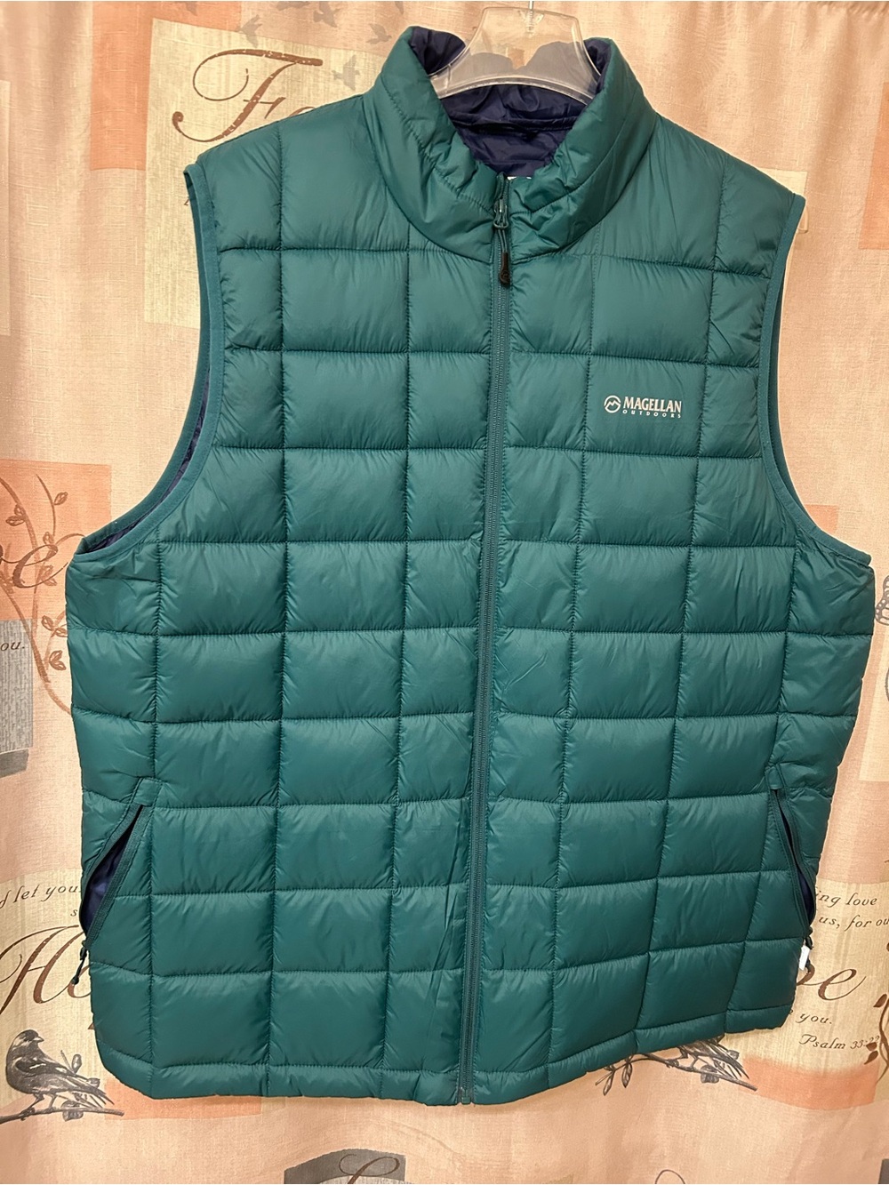 New Magellan Outdoors Men's Teal Quilted Packable Vest 2XL